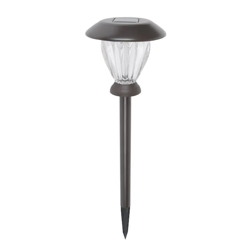 Moonrays Solar LED Ribbed Lens Stake Light Black