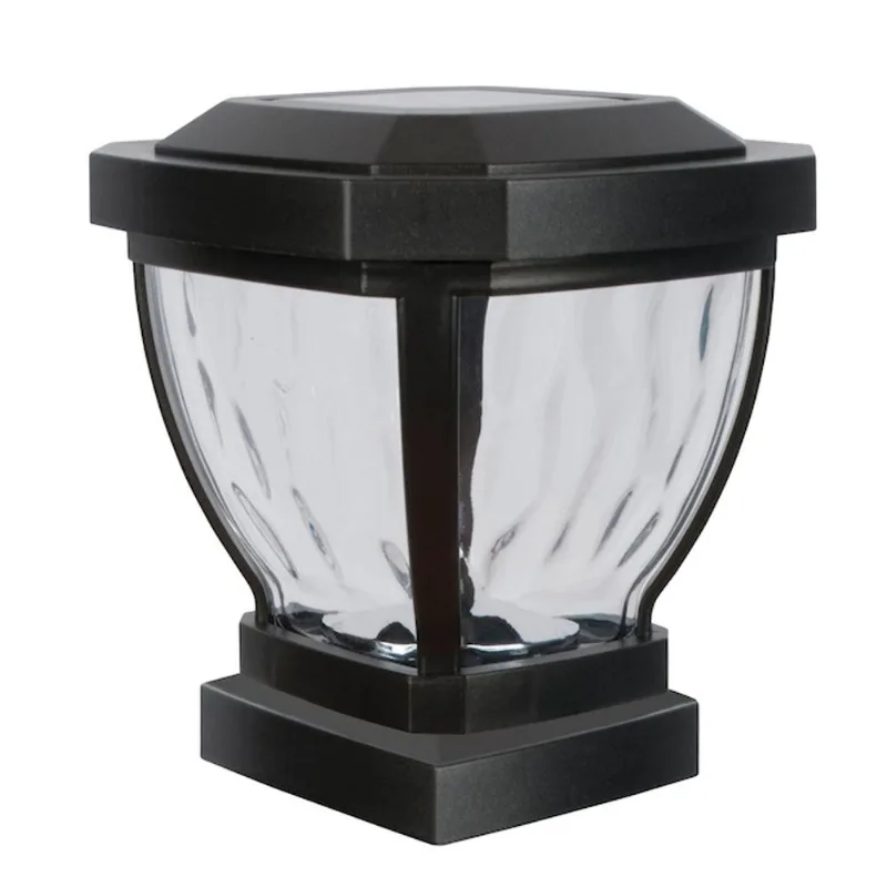 Moonrays 2-Pack Solar LED Post Lights with Beveled Glass Black