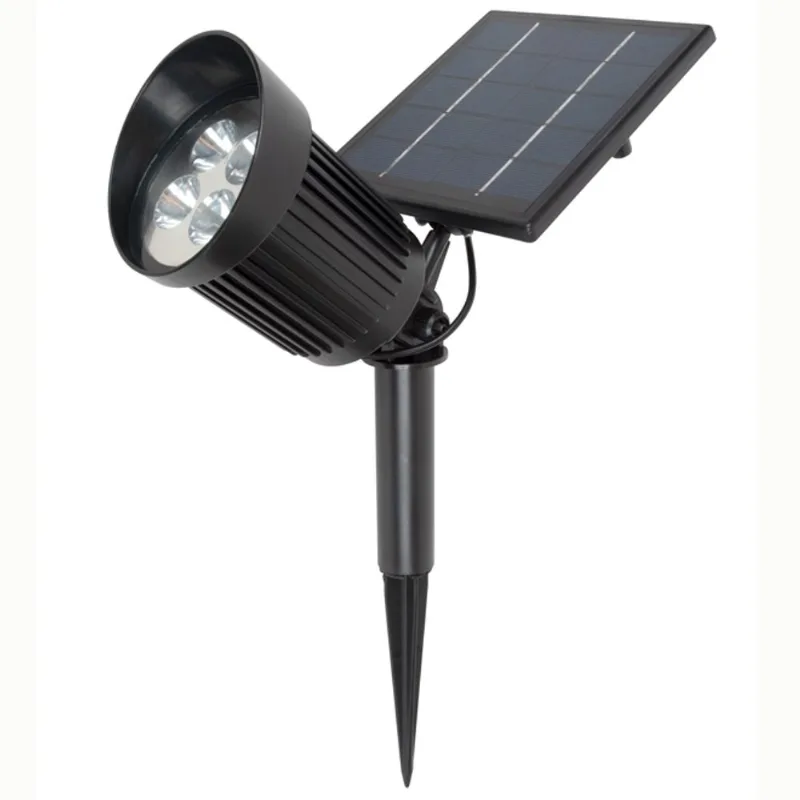 Moonrays Solar Spot Stake Light with Solar Panel 11-in Black