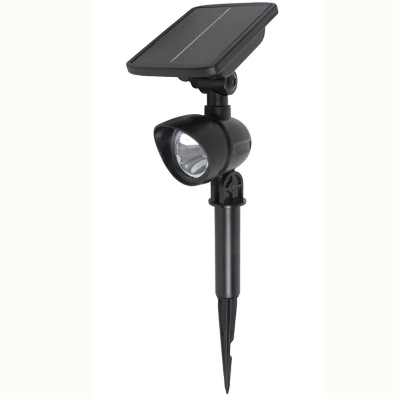 Moonrays Solar Spot Light Stake with Solar Panel Plastic Black