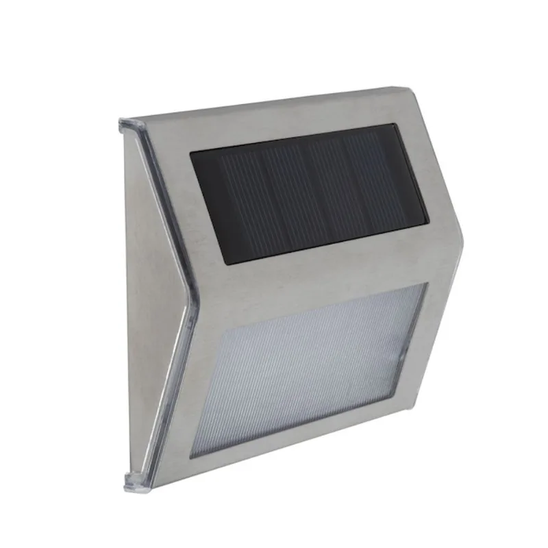 Moonrays Set of Solar Lights Small Wedge Shaped Stainless Steel Pack of 4