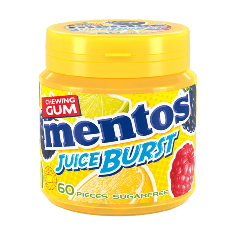 Goma de Mascar Jugo Burst Mentos|20g Goma de Mascar Jugo Burst Mentos 60und 120g