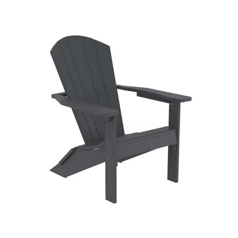 Crystal Harbor 28 W x 33 D x 37-in H Slate Grey Plastic Outdoor Classic Adirondack Chair