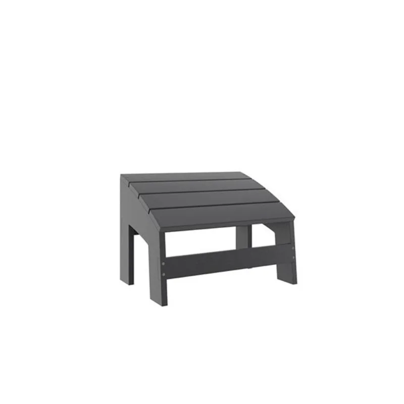 Crystal Harbor 20 W x 14 D x 15-in H Slate Grey Plastic Outdoor Footstool
