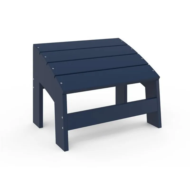 Crystal Harbor 20 W x 14 D x 15-in H Navy Plastic Outdoor Footstool