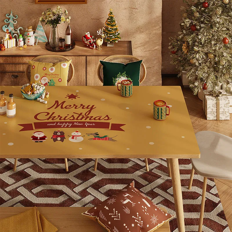Placemats De Couro De Natal, Impermeável E À Prova De Óleo