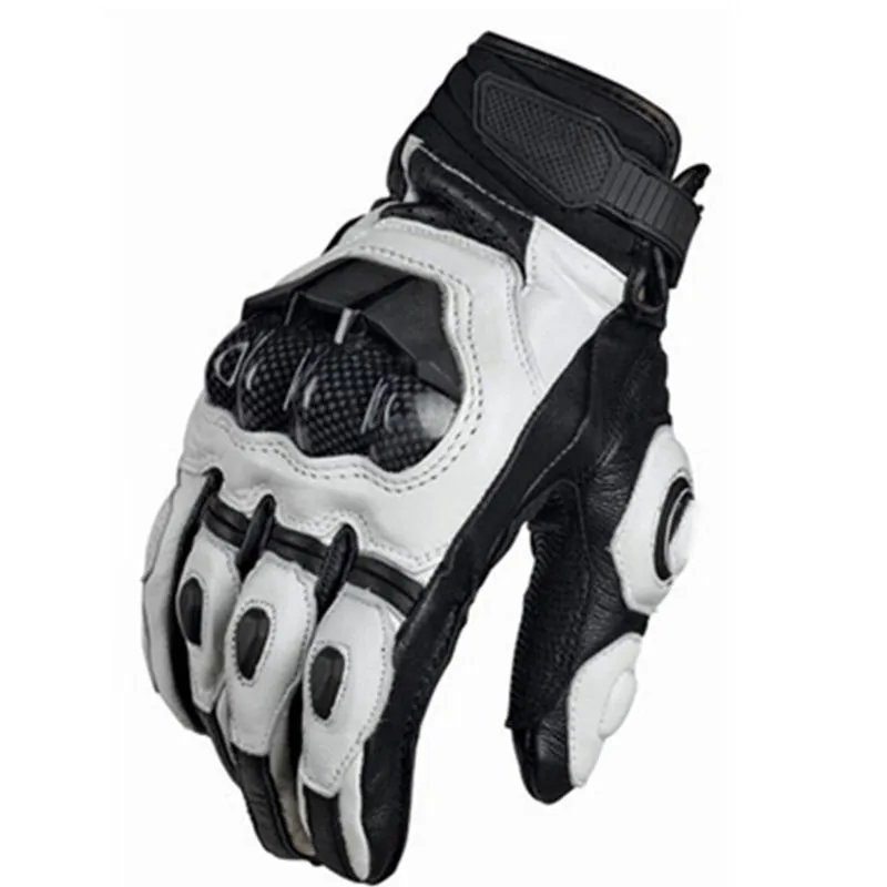 Luvas De Motocicleta Full Finger, Pele De Ovelha Off-road