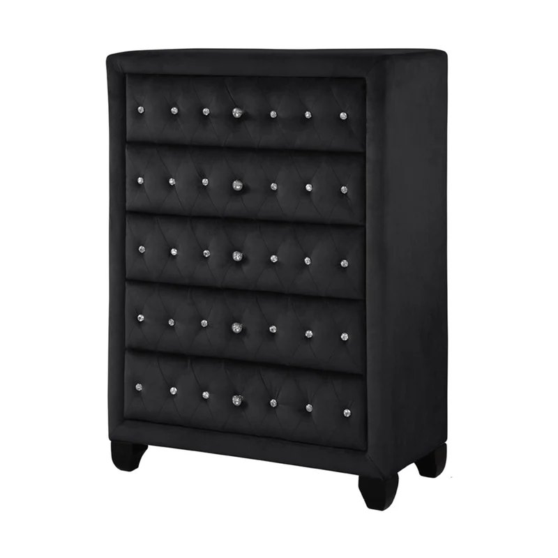 Sophia - 5 Drawer Chest Black