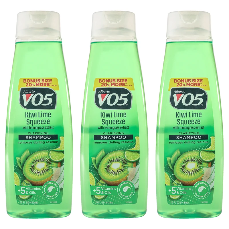 Alberto VO5 Clarifying Kiwi Lime Squeeze Shampoo by Alberto VO5 for Unisex - 15 oz Shampoo - Pack of 3 15 oz