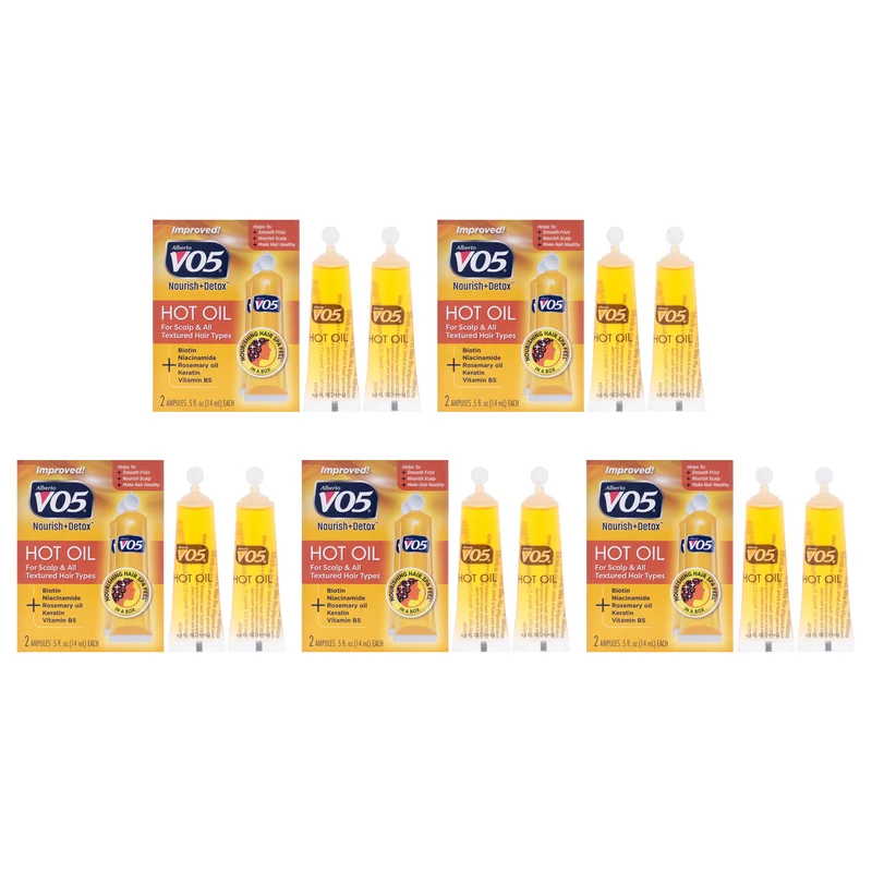 Alberto VO5 Hot Oil Treatment by Alberto VO5 for Unisex - 2 x 0.5 oz Treatment - Pack of 5 2 x 0.5 oz