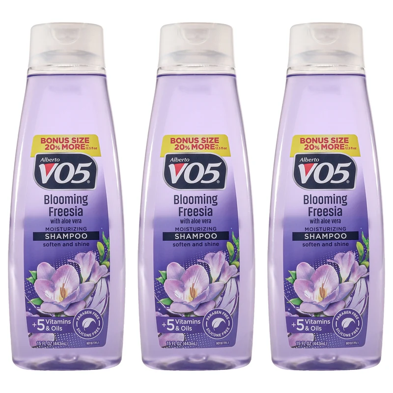 Alberto VO5 Moisturizing Blooming Freesia Shampoo by Alberto VO5 for Unisex - 15 oz Shampoo - Pack of 3 15 oz