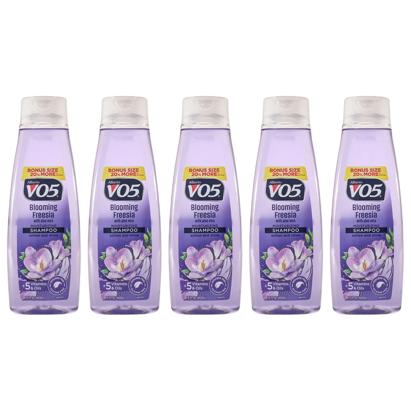 Alberto VO5 Moisturizing Blooming Freesia Shampoo by Alberto VO5 for Unisex - 15 oz Shampoo - Pack of 5 15 oz