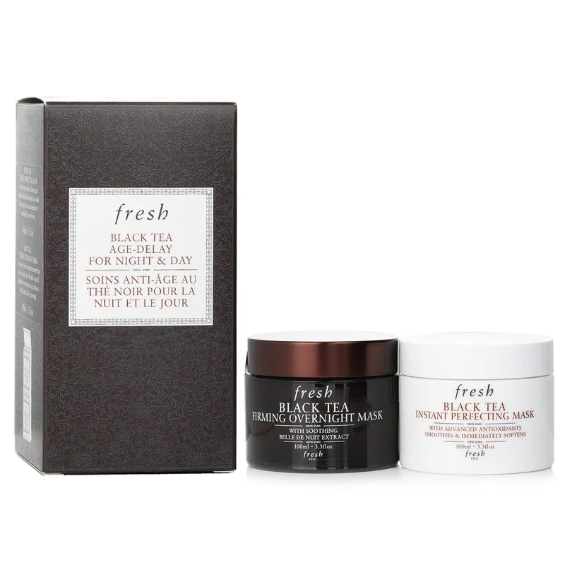 Conjunto De Cuidados Com A Pele Fresh Black Tea Age-delay Com 2 Máscaras De 100 Ml