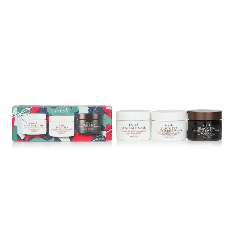 Conjunto De Máscaras Faciais Fresh Mini Rosa/Black Tea 30 Ml, 3 Unidades