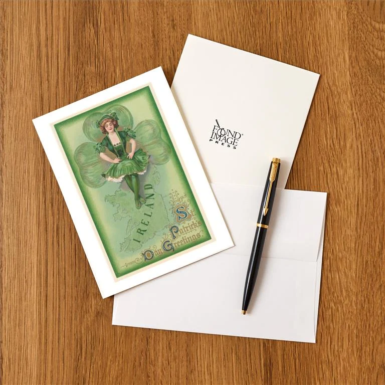 SP-119 St. Patrick's Day Greetings - Vintage Image Greeting Card, Pack of 4
