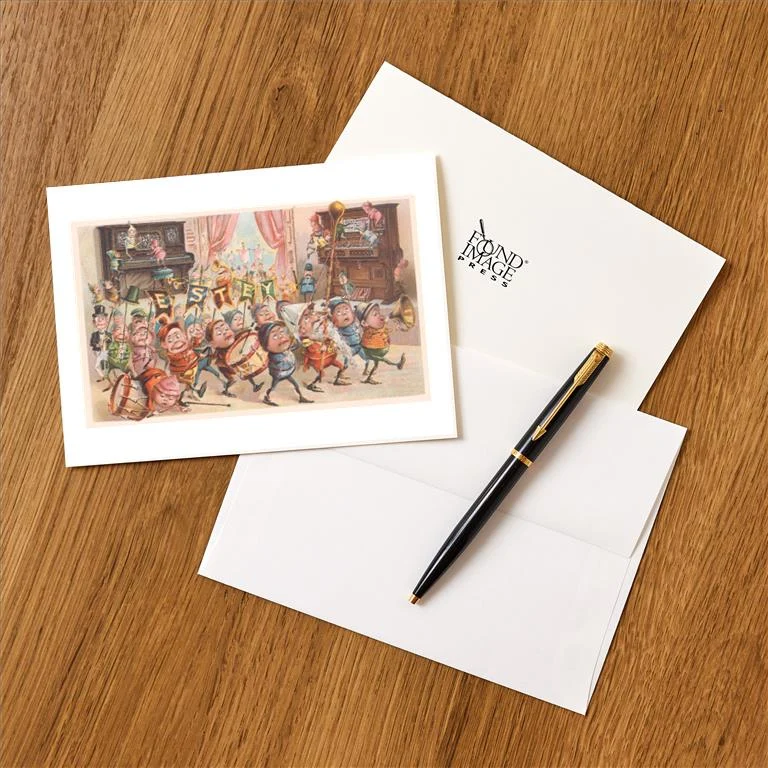 TC-308 Parade of Elves - Vintage Image Greeting Card, Pack of 4