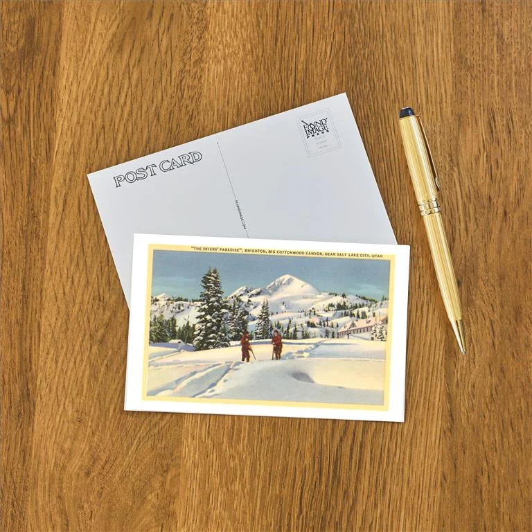 UT-82 Skiing at Brighton, Utah - Vintage Image Postcard, Pack of 10