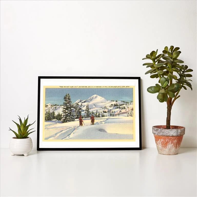 UT-82 Skiing at Brighton, Utah - Vintage Image Art Print, Individual Print