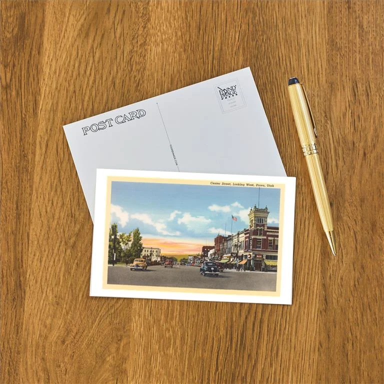 UT-211 Center Street, Downtown Provo - Vintage Image Postcard, Pack of 10