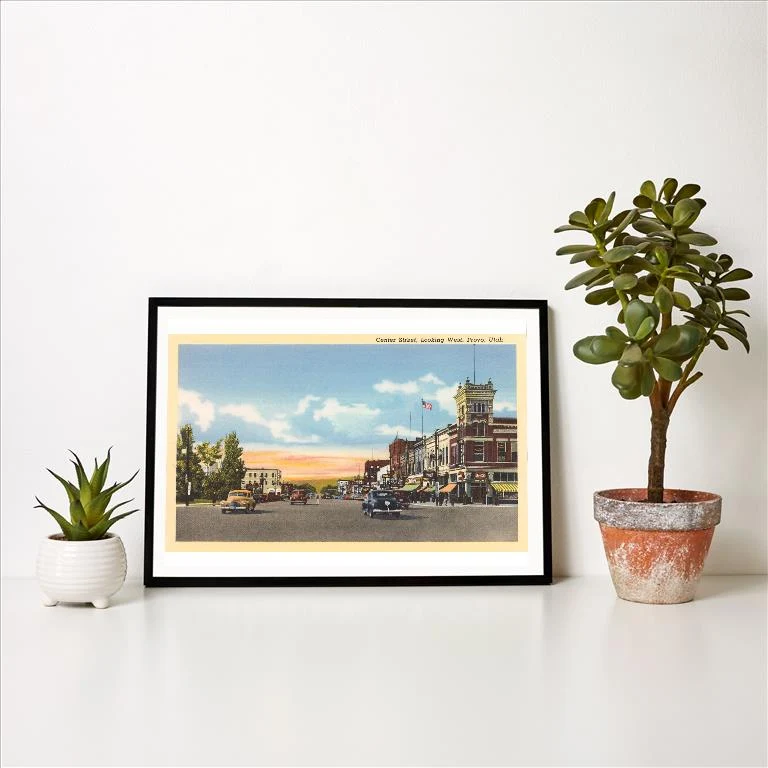 UT-211 Center Street, Downtown Provo - Vintage Image Art Print, Individual Print