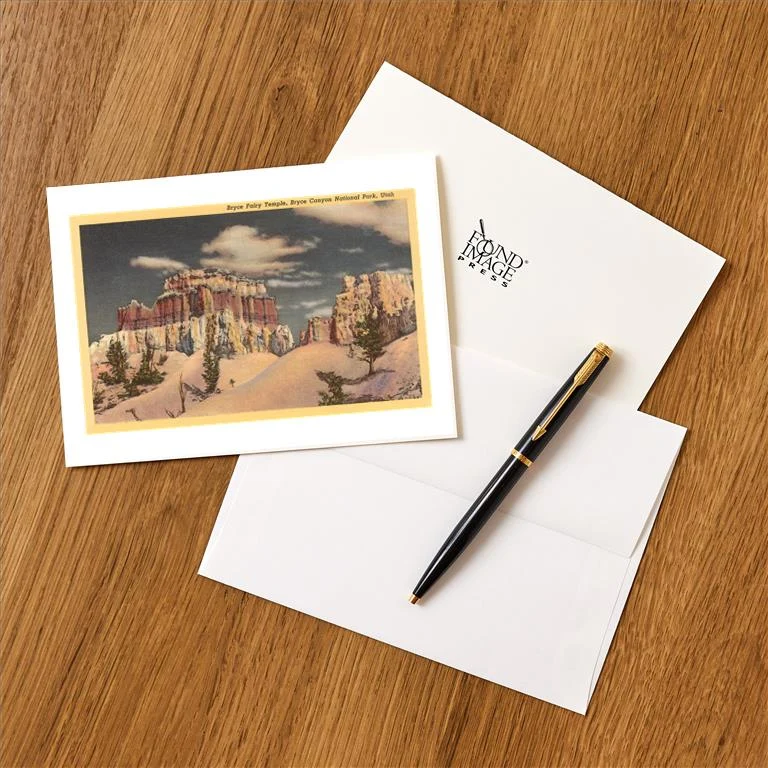 UT-150 Fairy Temple, Bryce Canyon, Utah - Vintage Image Greeting Card, Pack of 4