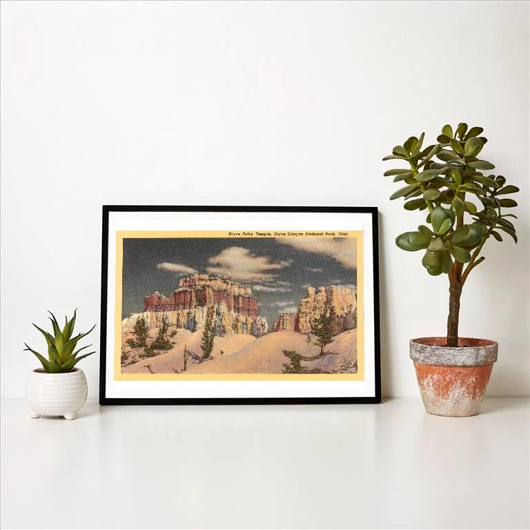 UT-150 Fairy Temple, Bryce Canyon, Utah - Vintage Image Art Print, Individual Print