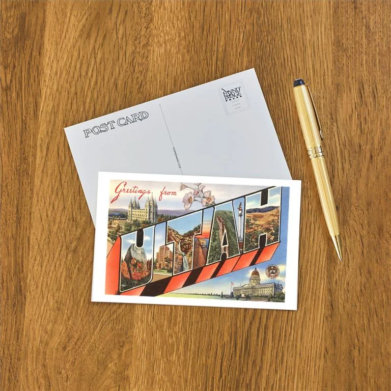 UT-55 Greetings from Utah - Vintage Image Postcard, Pack of 10