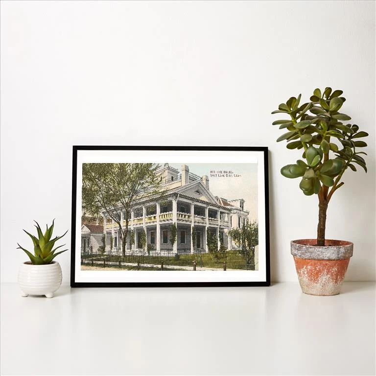 UT-213 Beehive House, Salt Lake City - Vintage Image Art Print, Individual Print