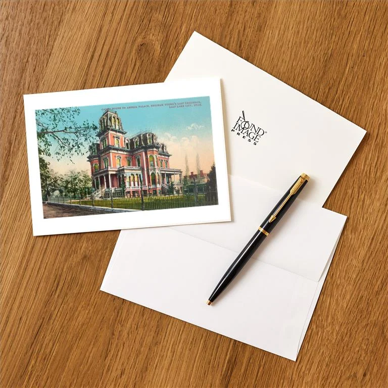 UT-174 Gardo House, Amelia Palace, Salt Lake City, Utah - Vintage Image Greeting Card, Pack of 4