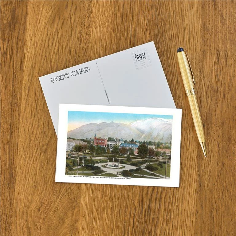 UT-179 City Park, Downtown Ogden, Utah - Vintage Image Postcard, Pack of 10