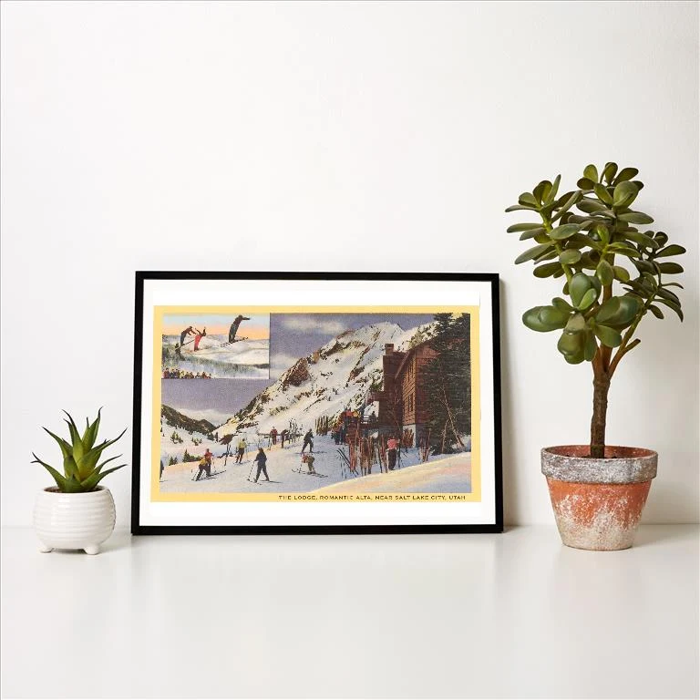 UT-198 Alta Ski Lodge, Utah - Vintage Image Art Print, Individual Print