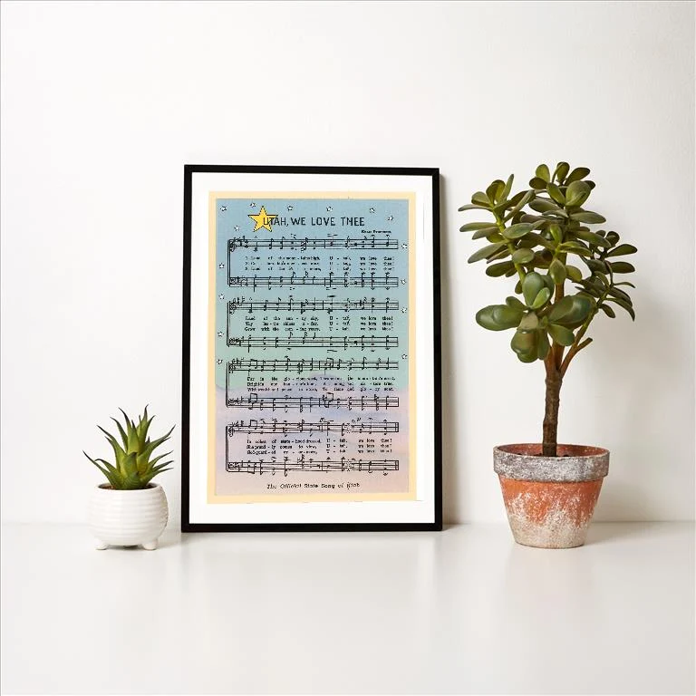 UT-214 Music to Utah's State Song - Vintage Image Art Print, Individual Print