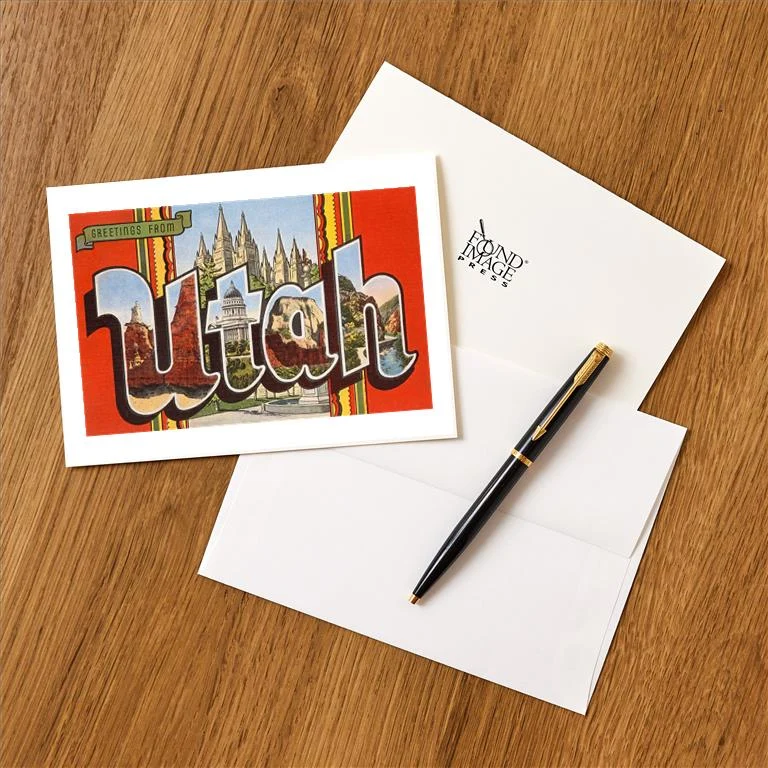 UT-62 Greetings from Utah - Vintage Image Greeting Card, Pack of 4
