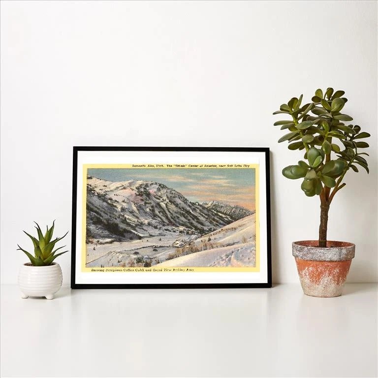 UT-60 Alta Ski Resort, Salt Lake City, Utah - Vintage Image Art Print, Individual Print