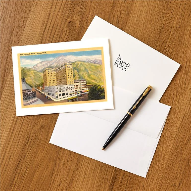 UT-248 Ben Lomand Hotel, Ogden - Vintage Image Greeting Card, Pack of 4
