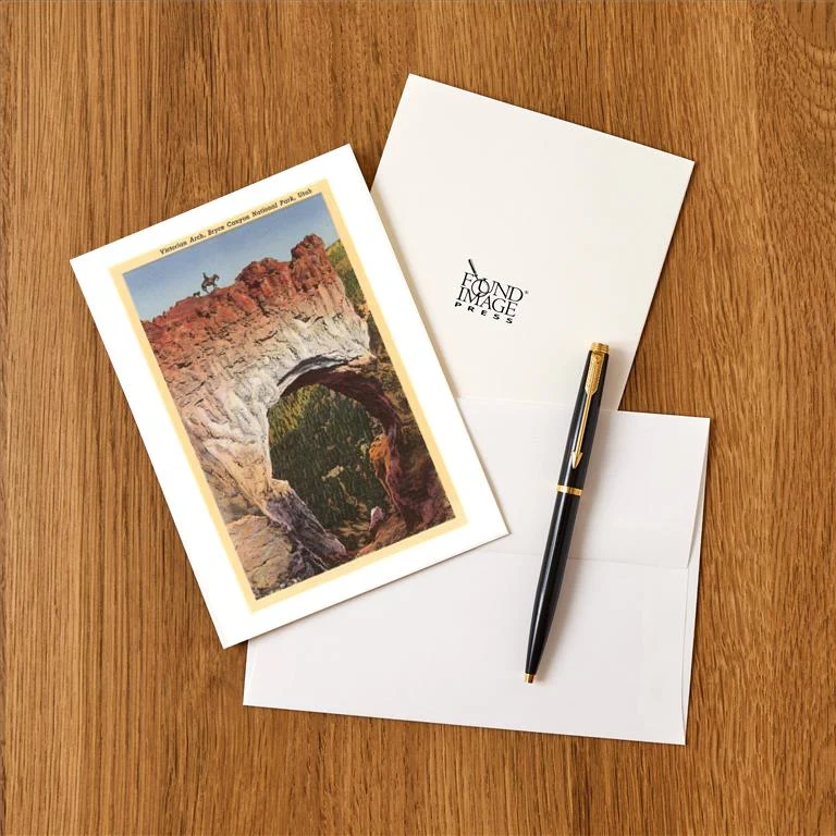 UT-25 Victorian Arch, Bryce Canyon, Utah - Vintage Image Greeting Card, Pack of 4