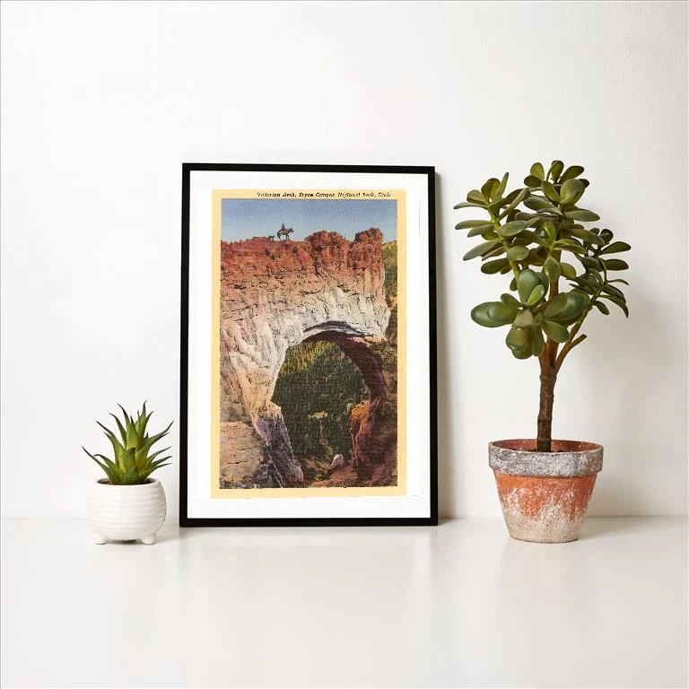 UT-25 Victorian Arch, Bryce Canyon, Utah - Vintage Image Art Print, Individual Print