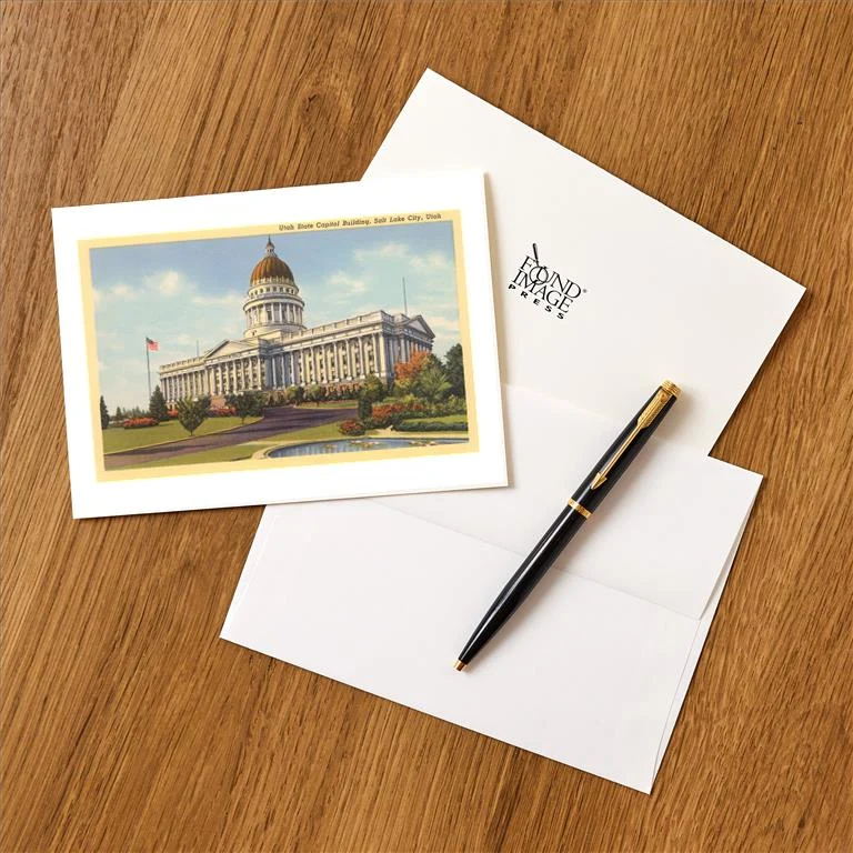 UT-170 Capitol, Salt Lake City, Utah - Vintage Image Greeting Card, Pack of 4
