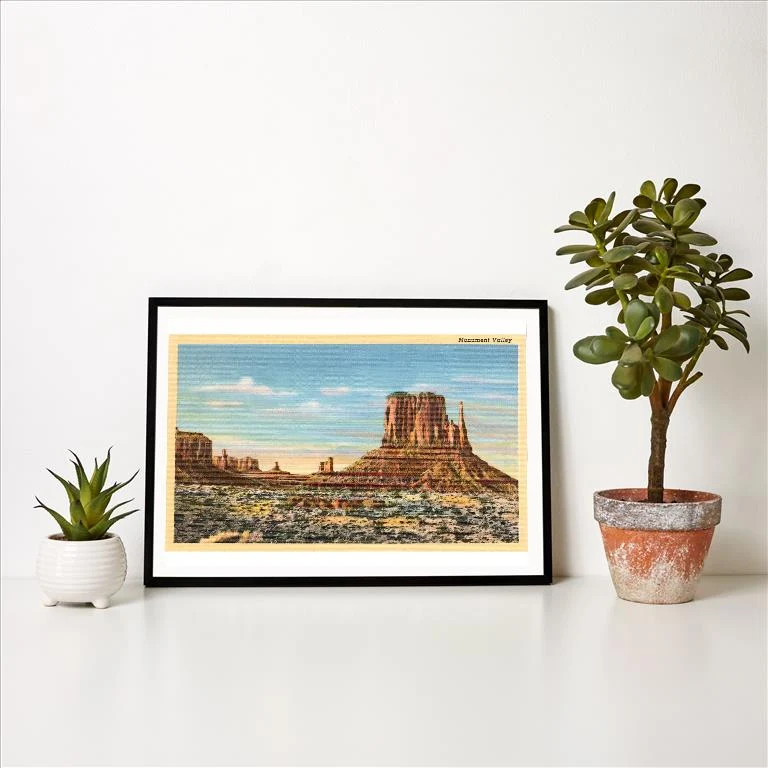 UT-204 Monument Valley Mitten Butte - Vintage Image Art Print, Individual Print