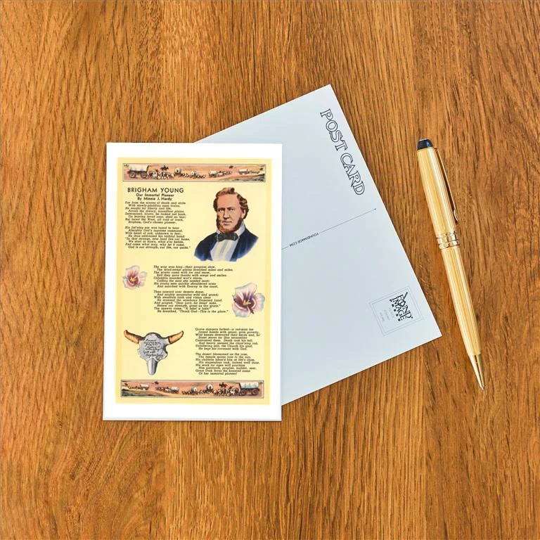 UT-119 Poem to Brigham Young - Vintage Image Postcard, Pack of 10