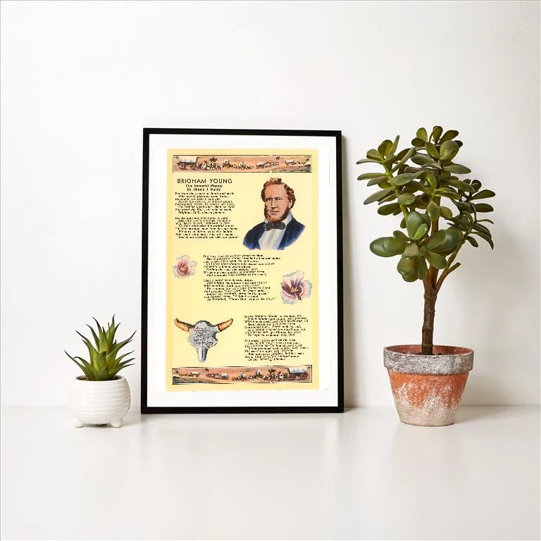 UT-119 Poem to Brigham Young - Vintage Image Art Print, Individual Print