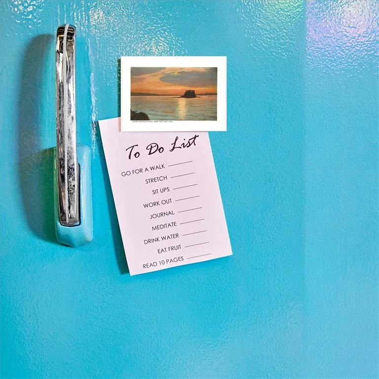 UT-08 Sunset over Black Rock, Great Salt Lake, Utah - Vintage Image Magnet, Pack of 6