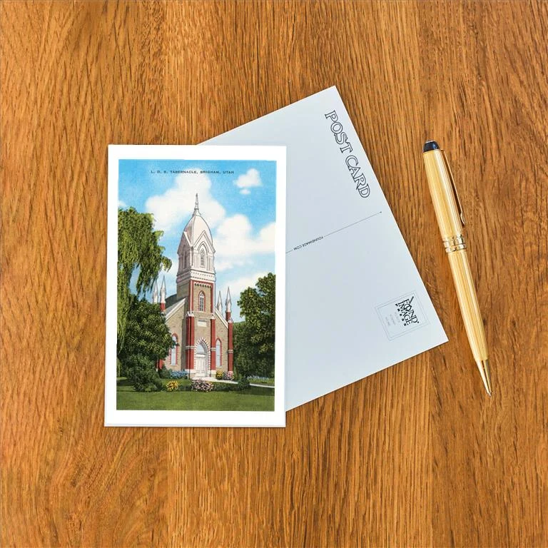 UT-220 LDS Tabernacle, Brigham - Vintage Image Postcard, Pack of 10