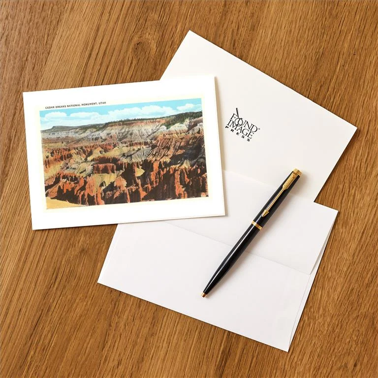 UT-34 Cedar Brakes National Monument, Utah - Vintage Image Greeting Card, Pack of 4