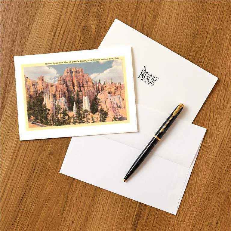 UT-88 Queen's Castle, Bryce Canyon, Utah - Vintage Image Greeting Card, Pack of 4