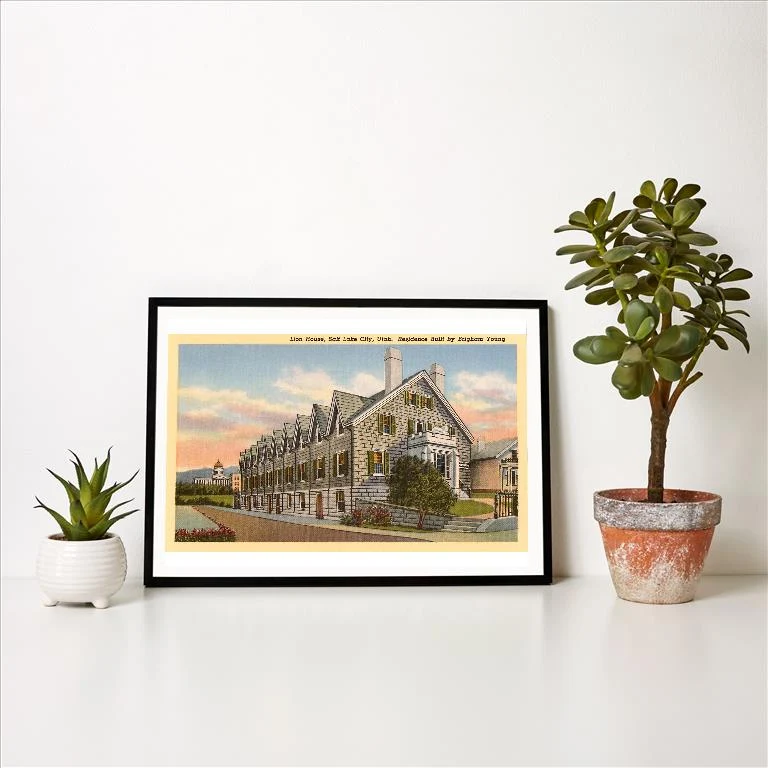 UT-21 Lion House, Salt Lake City, Utah - Vintage Image Art Print, Individual Print