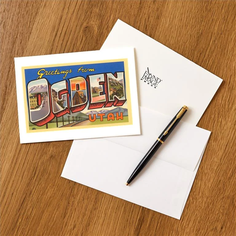 UT-94 Greetings from Ogden, Utah - Vintage Image Greeting Card, Pack of 4