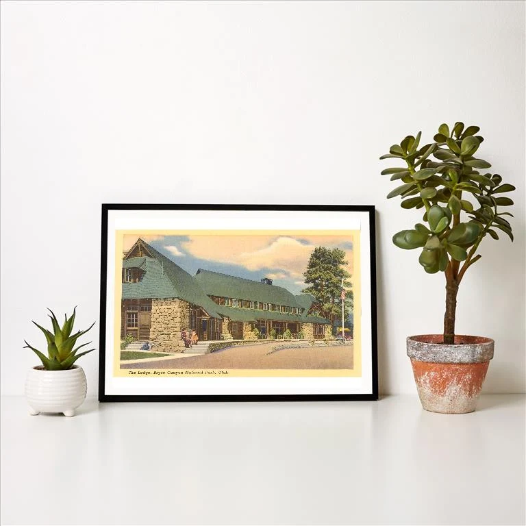UT-193 Bryce Canyon Lodge, Utah - Vintage Image Art Print, Individual Print