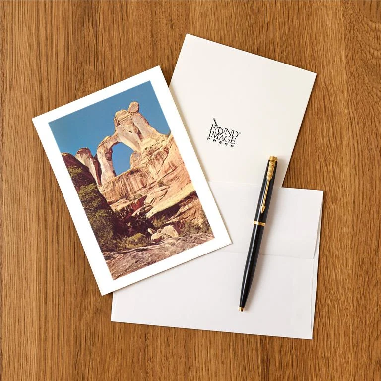 UT-161 Angel Arch, Canyonlands National Park - Vintage Image Greeting Card, Pack of 4