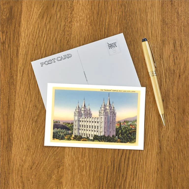 UT-165 Mormon Temple, Salt Lake City, Utah - Vintage Image Postcard, Pack of 10